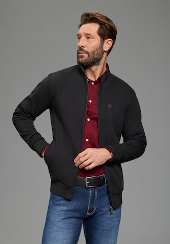 Man's World Sweatjacke in Schwarz: Vorderseite