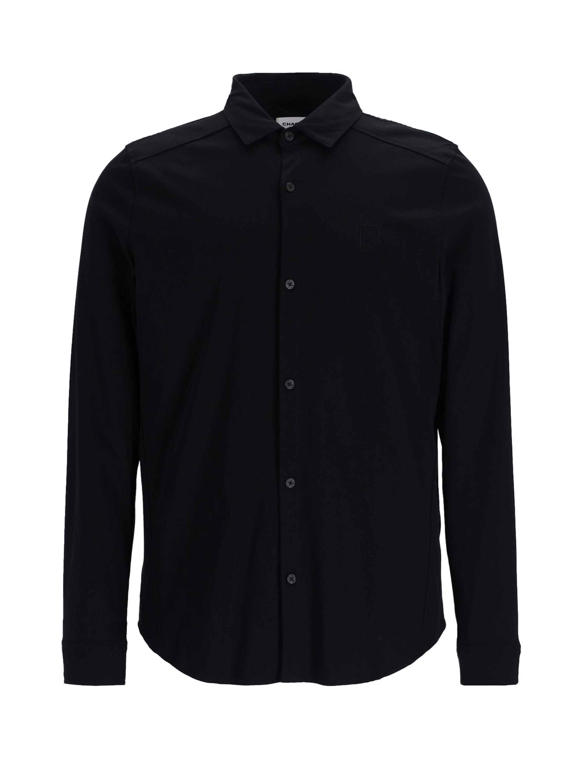 CHASIN' Slim fit Overhemd 'Archer.L Sol' in Zwart: voorkant