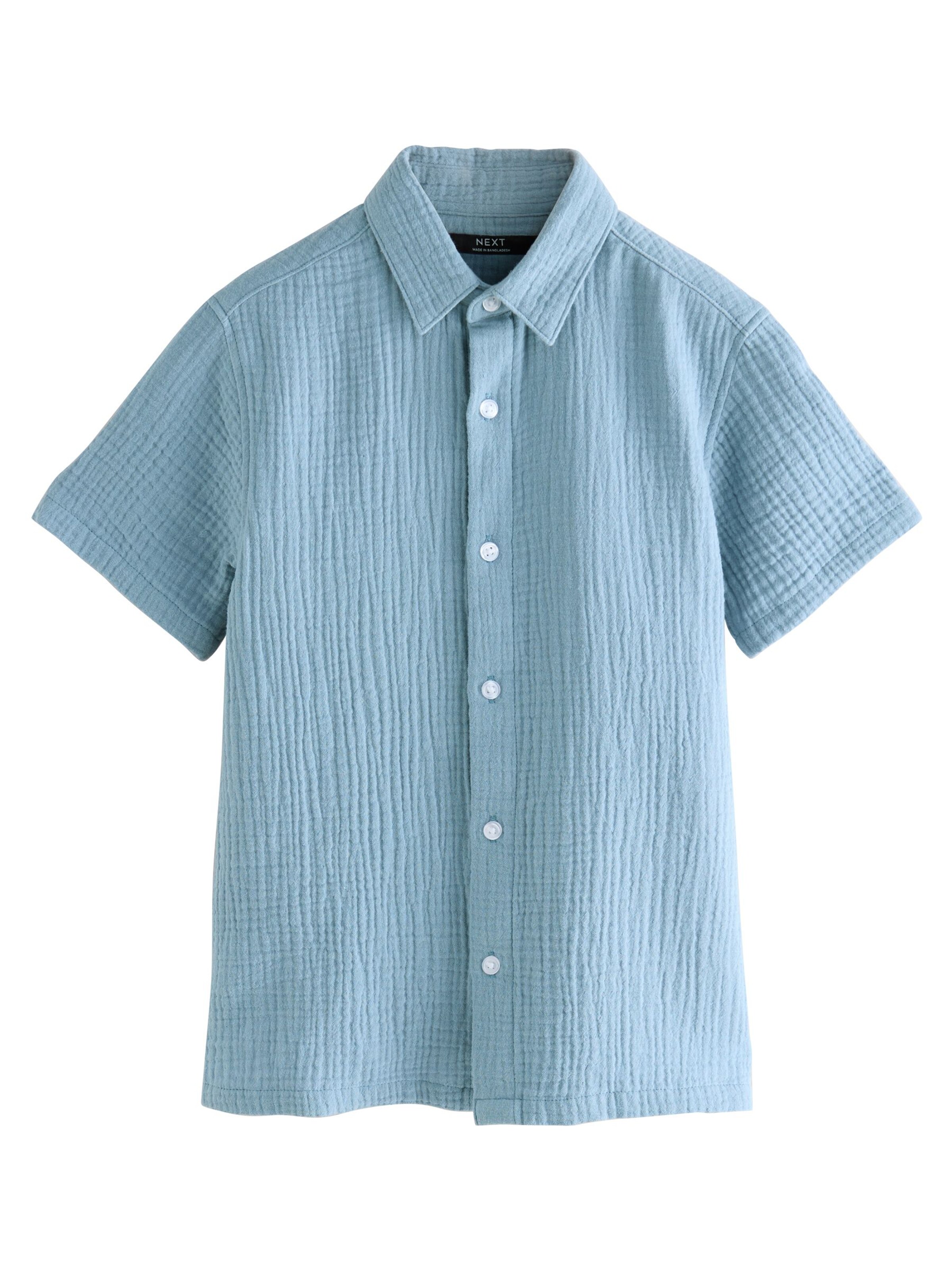 Next Regular fit Button up shirt in Blue: front
