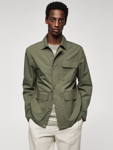 MANGO MAN Prehodna jakna 'Volos' | zelena barva: sprednja stran