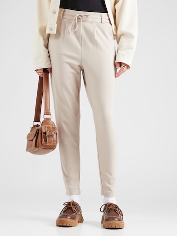 ONLY Slim fit Pleat-Front Pants 'ONLPoptrash' in Beige: front