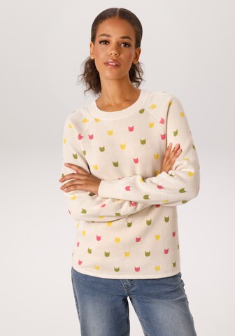 Aniston CASUAL Sweater in Beige: front