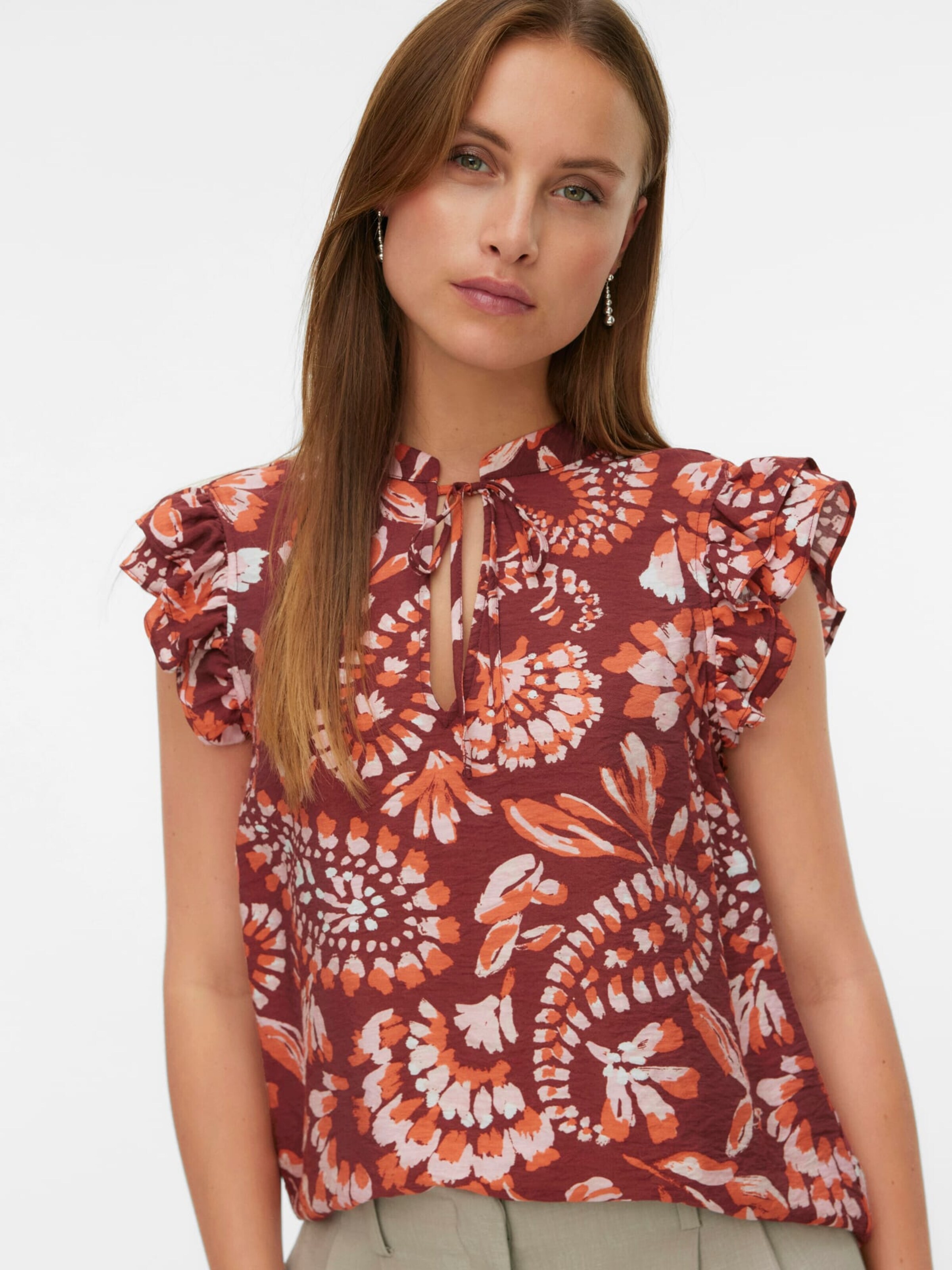 VERO MODA Top 'nellie' in Rood: voorkant