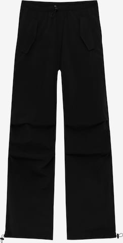Pull&Bear Loosefit Bukse i svart: forside