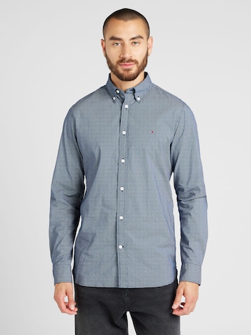 TOMMY HILFIGER Slim Fit Hemd 'FLEX' in Blau: Vorderseite