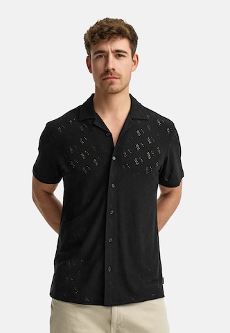 INDICODE JEANS Regular fit Overhemd 'Jerry' in Zwart: voorkant