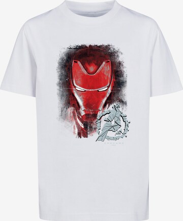 F4NT4STIC Shirt 'Marvel Avengers Endgame Iron Man Brushed' in Wit: voorkant