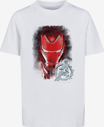 F4NT4STIC Shirt 'Marvel Avengers Endgame Iron Man Brushed' in Wit: voorkant