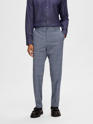 Coupe slim Pantalon à plis SELECTED HOMME en bleu : devant