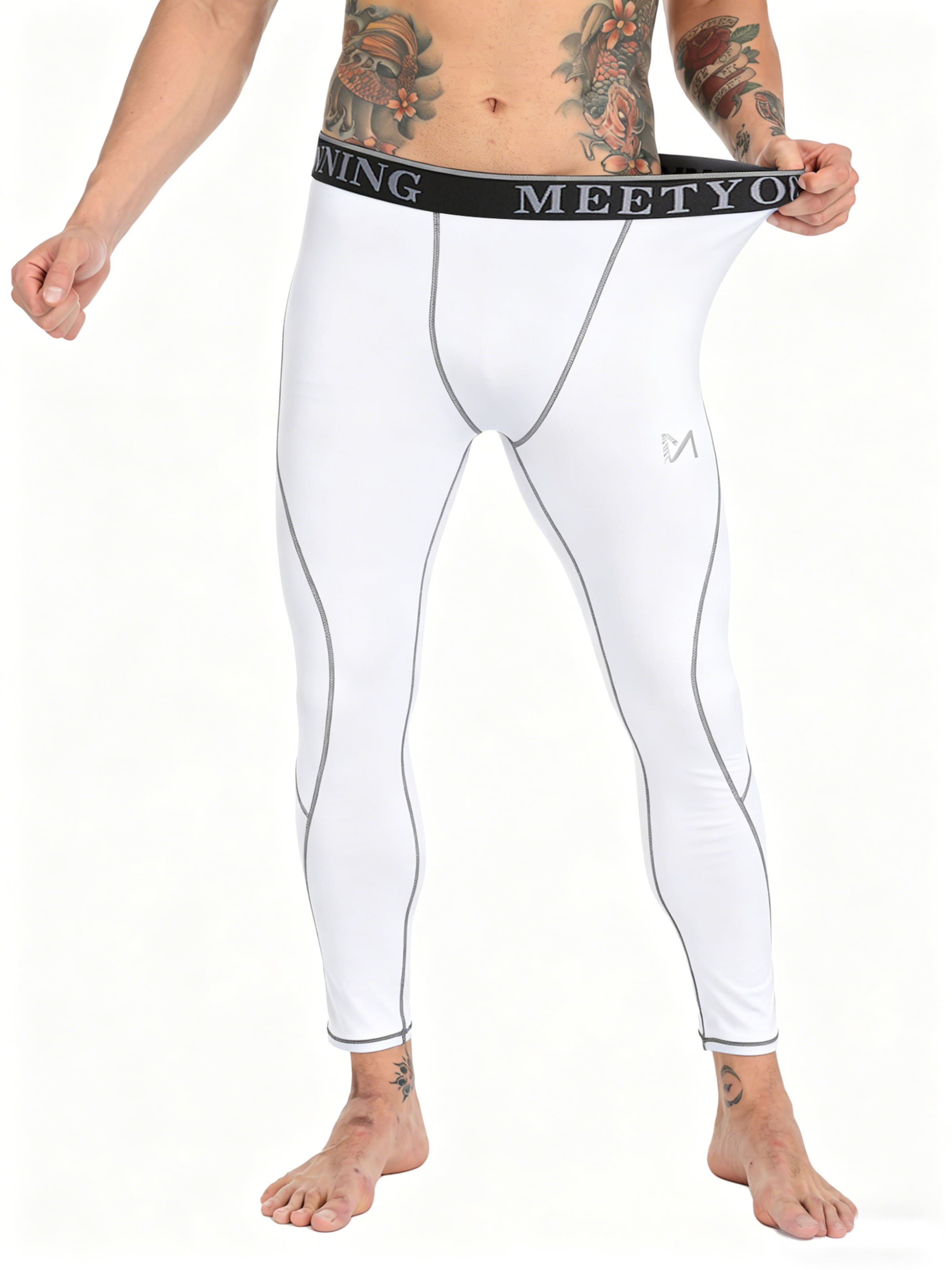MEETWEE Slim fit Sports trousers in White: front