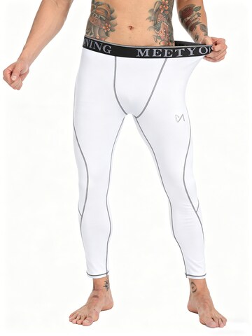 Coupe slim Pantalon de sport MEETWEE en blanc