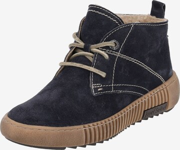 JOSEF SEIBEL Lace-Up Ankle Boots 'Maren' in Blue: front