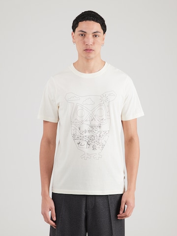 balts KnowledgeCotton Apparel T-Krekls: no priekšpuses