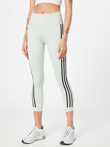 ADIDAS SPORTSWEAR Skinny Workout Pants 'Optime Train Icons' in Grey: front