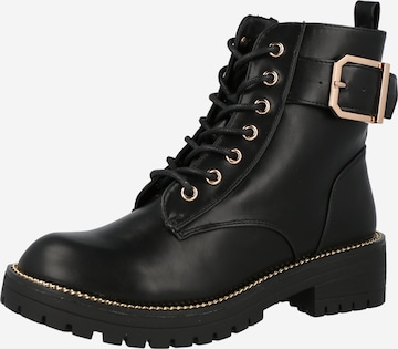 NEW LOOK Lace-Up Ankle Boots 'BUSTER' in Black: front
