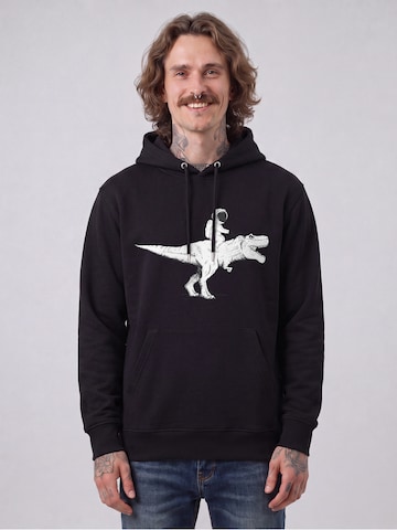 Sweat-shirt 'Astronaut on T-Rex' Watapparel en noir : devant