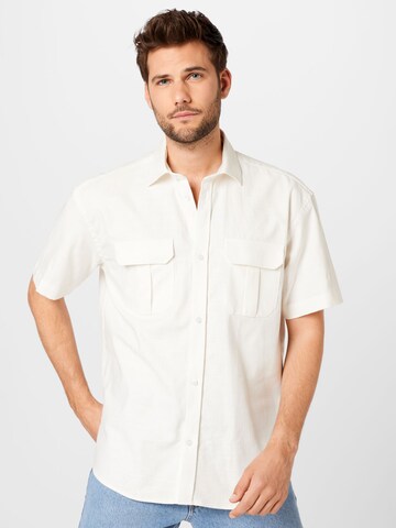 Woodbird Regular fit Button Up Shirt 'Kono Herba' in White: front