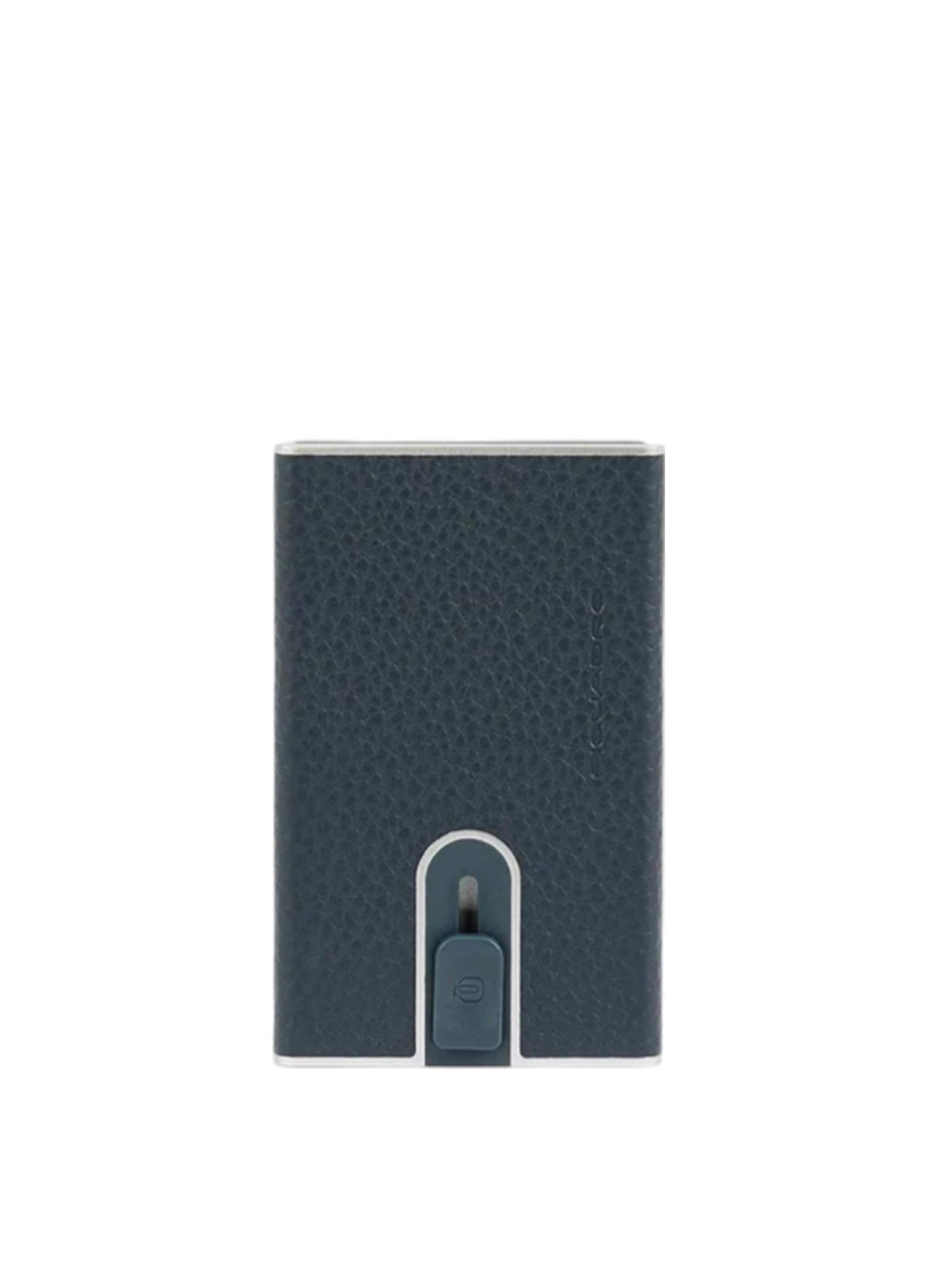 Portamonete di Piquadro in blu: frontale
