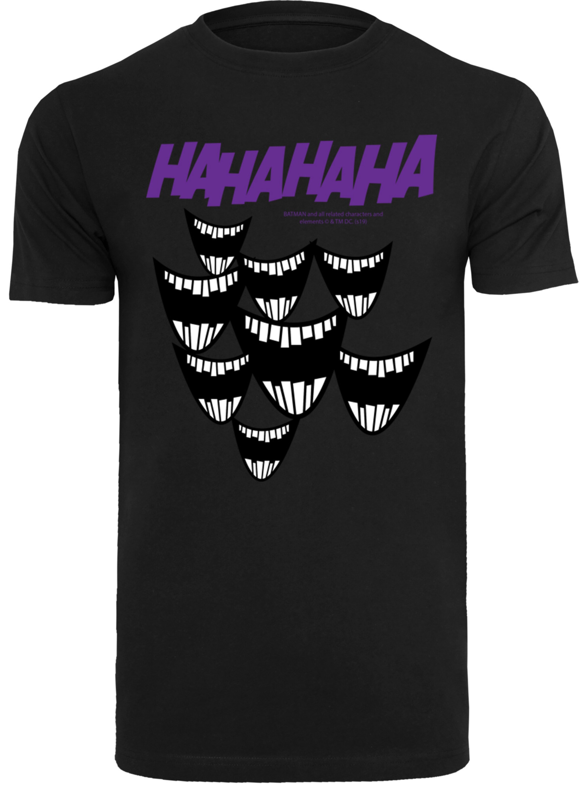 F4NT4STIC Shirt 'DC Comics Batman Joker Smile' in Black: front