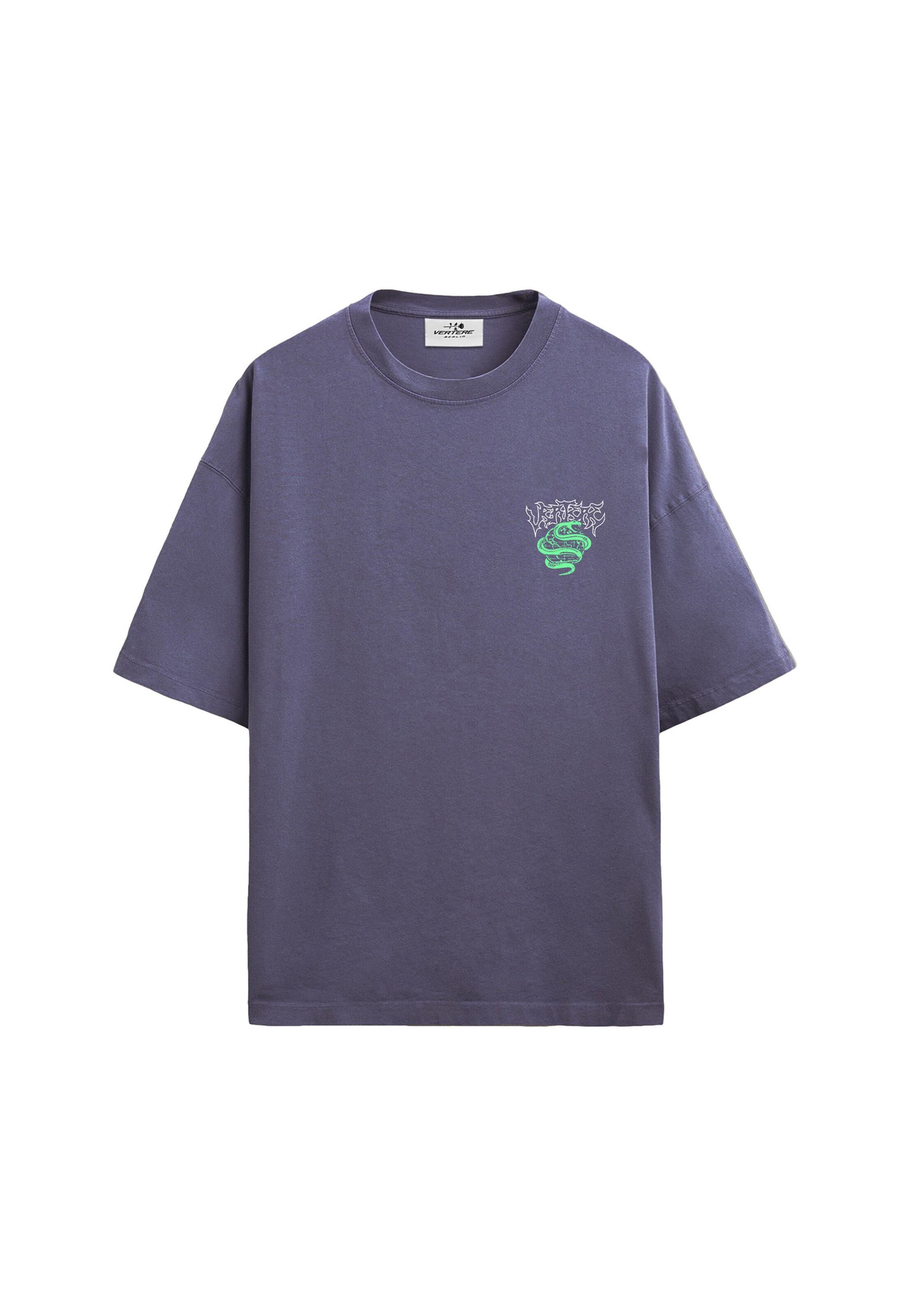Vertere Berlin Shirt 'Quantra' in L in de kleur Limoen / Violetblauw / Wit, Productweergave