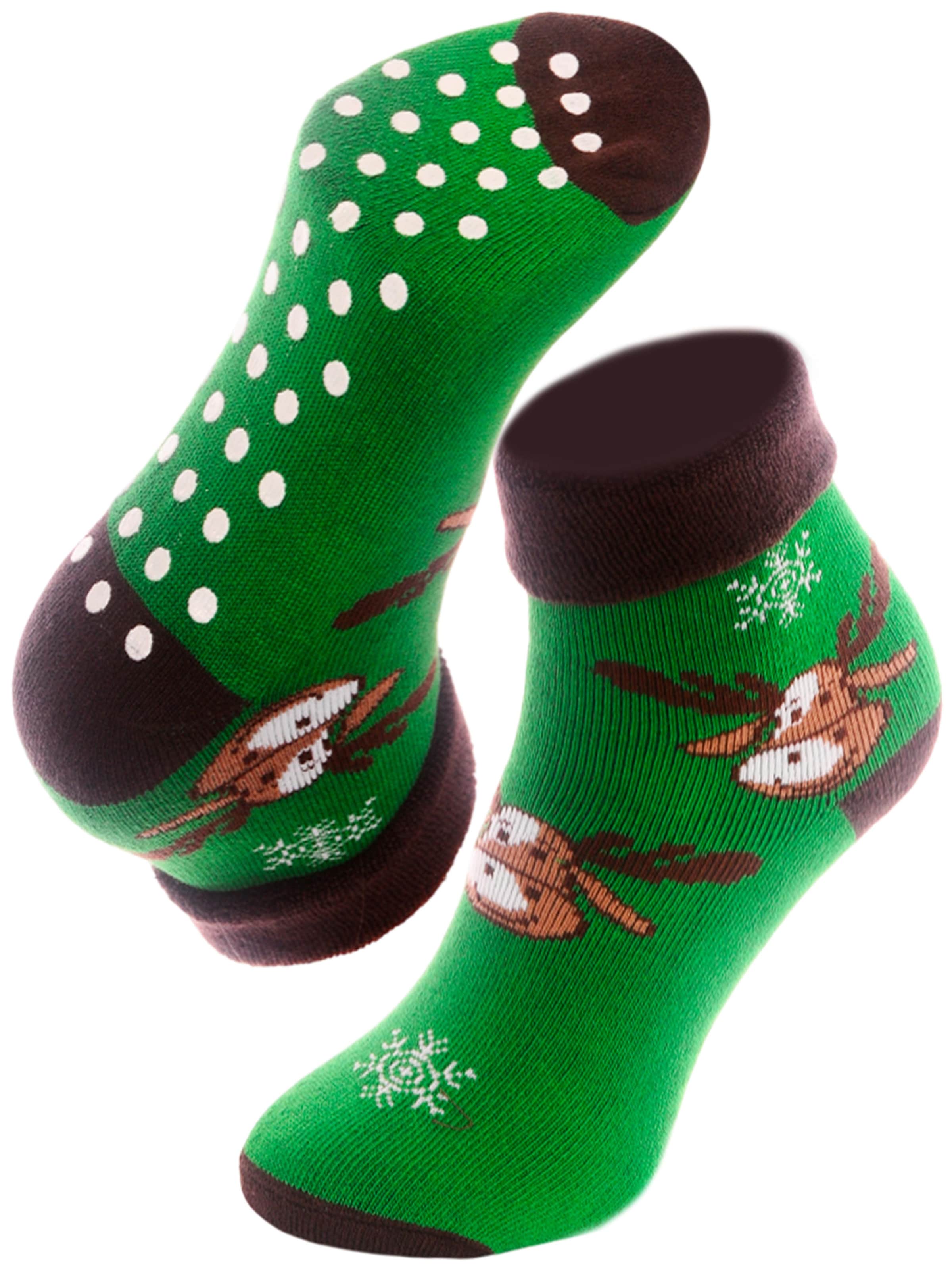 La Bortini Socks in Green: front