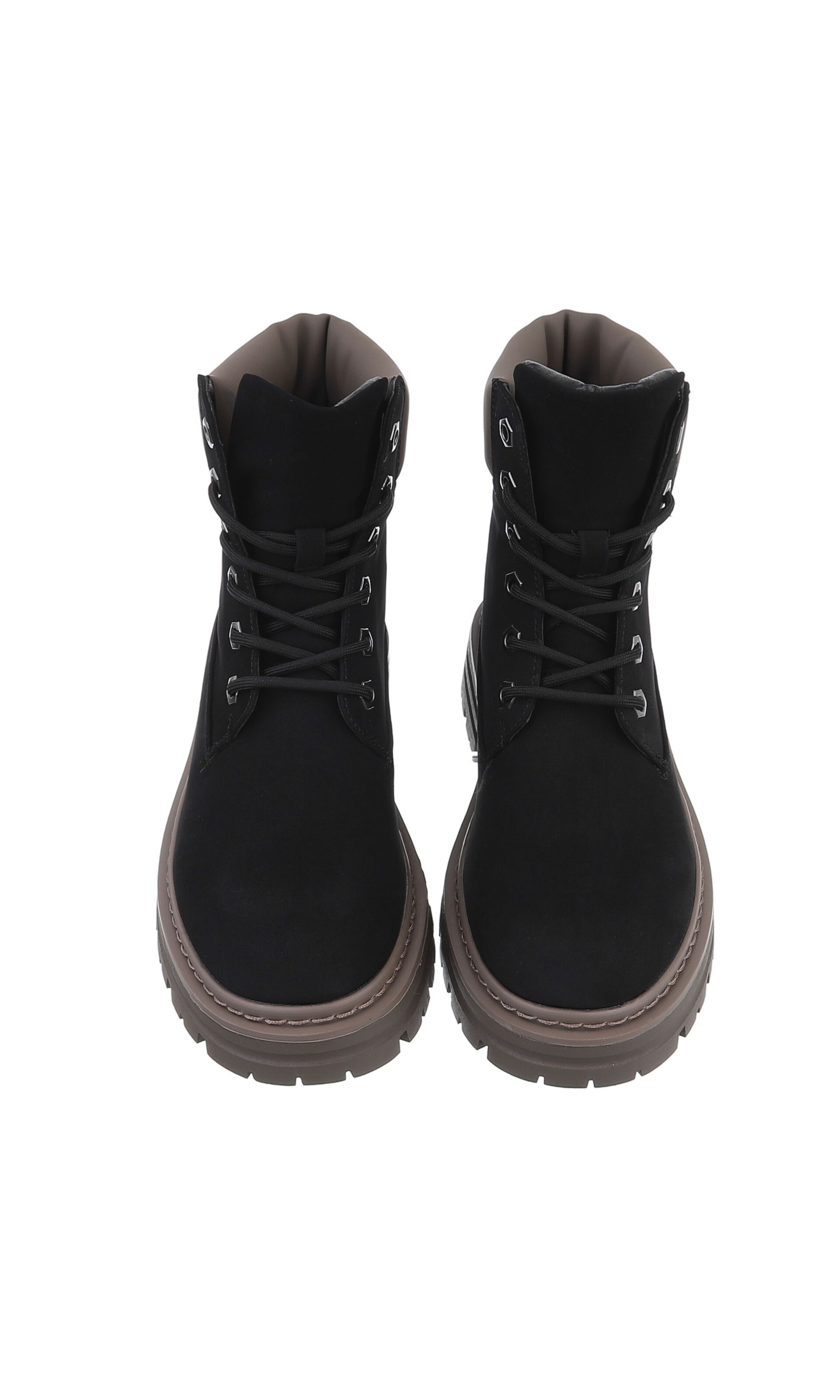 Ital-Design Schnürstiefelette in Schwarz