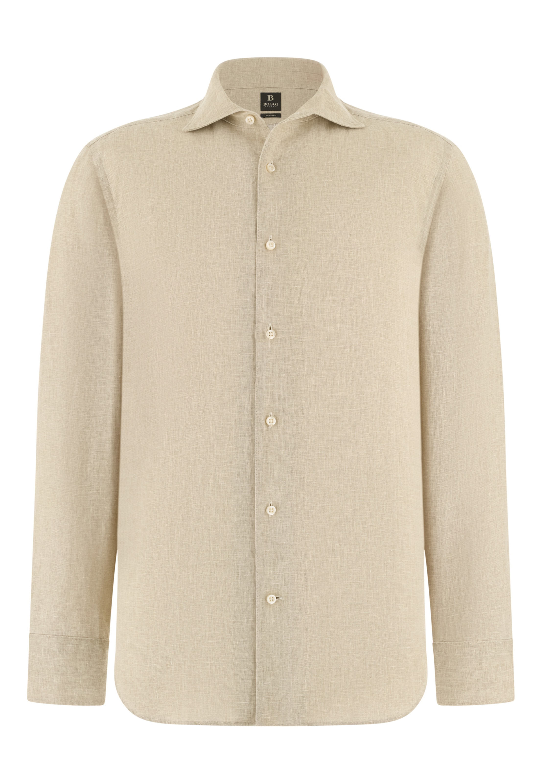 Boggi Milano Regular fit Button Up Shirt in Beige: front