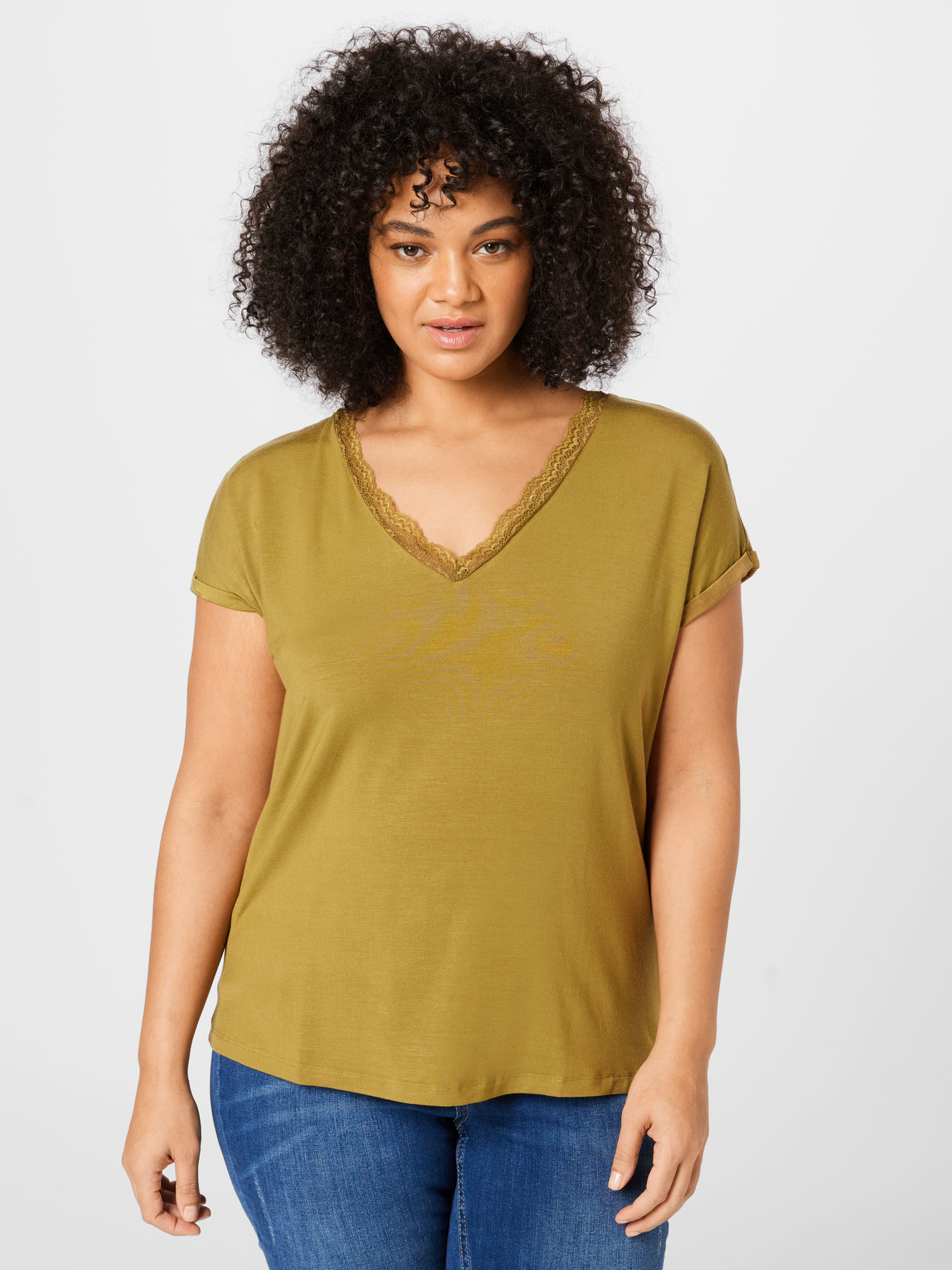 Kobiety Odzież Vero Moda Curve Koszulka PLIS w kolorze Oliwkowym 