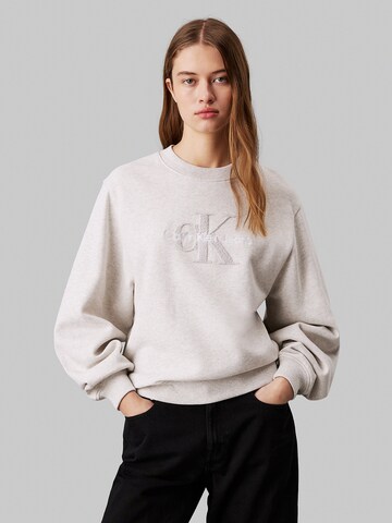 Calvin Klein Jeans Sweatshirt in Grey: front