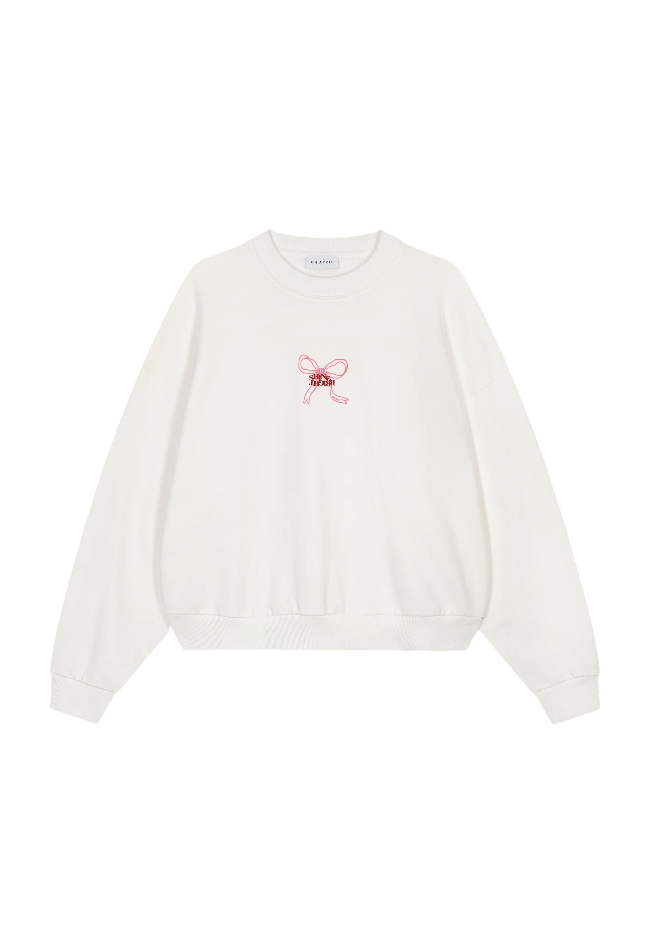 Sweat-shirt 'Shine Bright' OH APRIL en blanc : devant