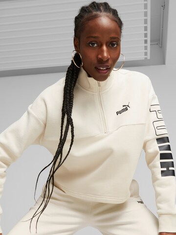 PUMA Athletic Sweatshirt 'POWER' in White: front
