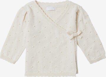 Noppies Knit Cardigan 'Cat' in White: front