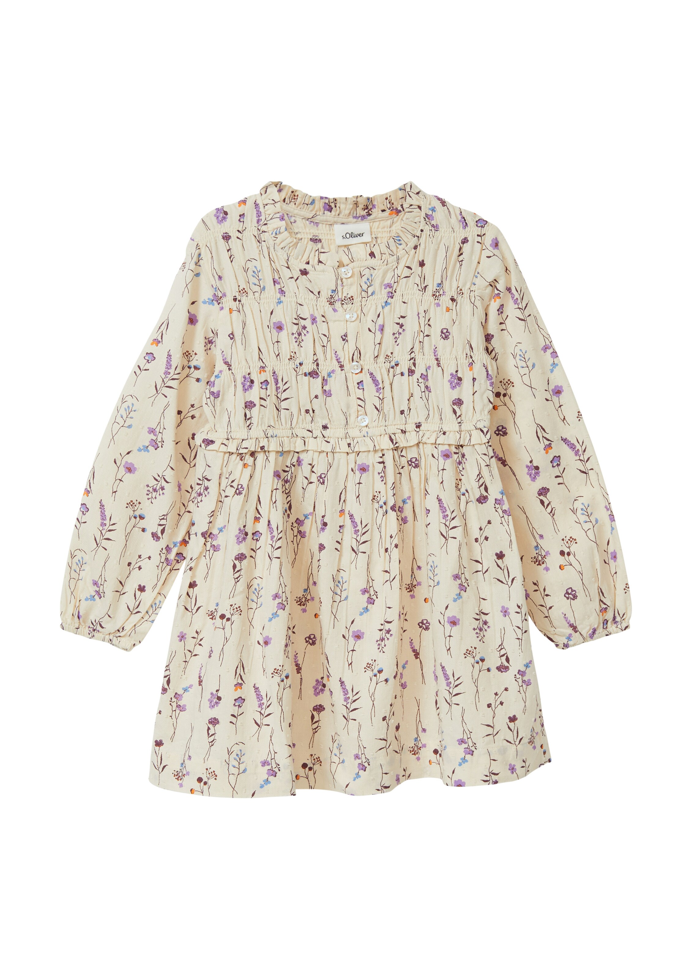 s.Oliver Jurk in de kleur Lichtbeige / Lichtblauw / Sering / Donkerlila, Productweergave