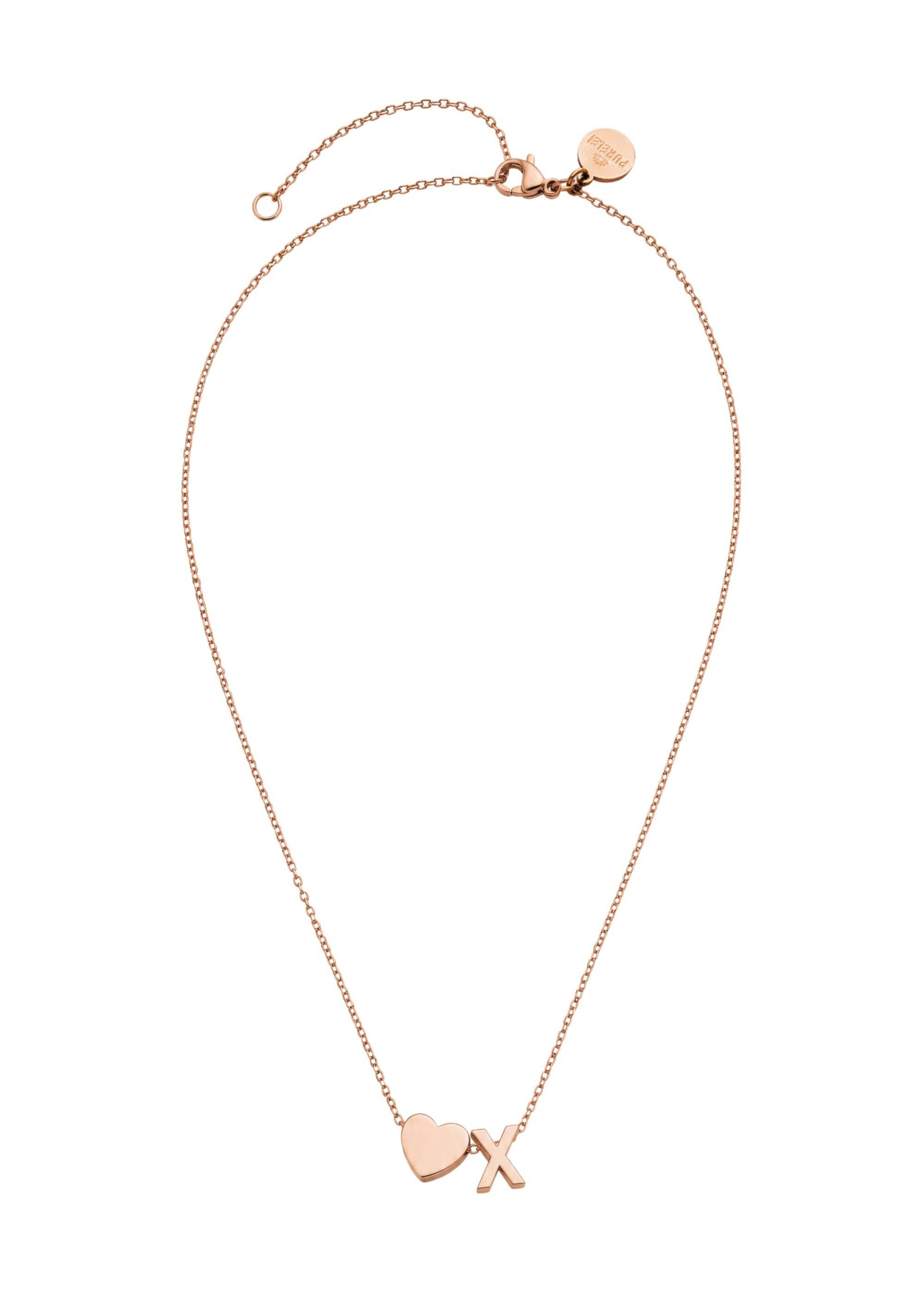 PURELEI - Cadena 'Letter Heart X' en oro: frente
