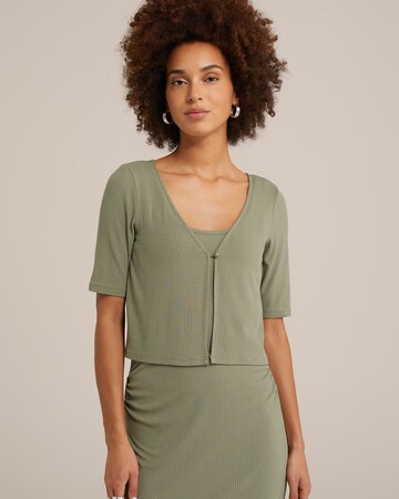WE Fashion - Cárdigan en verde: frente