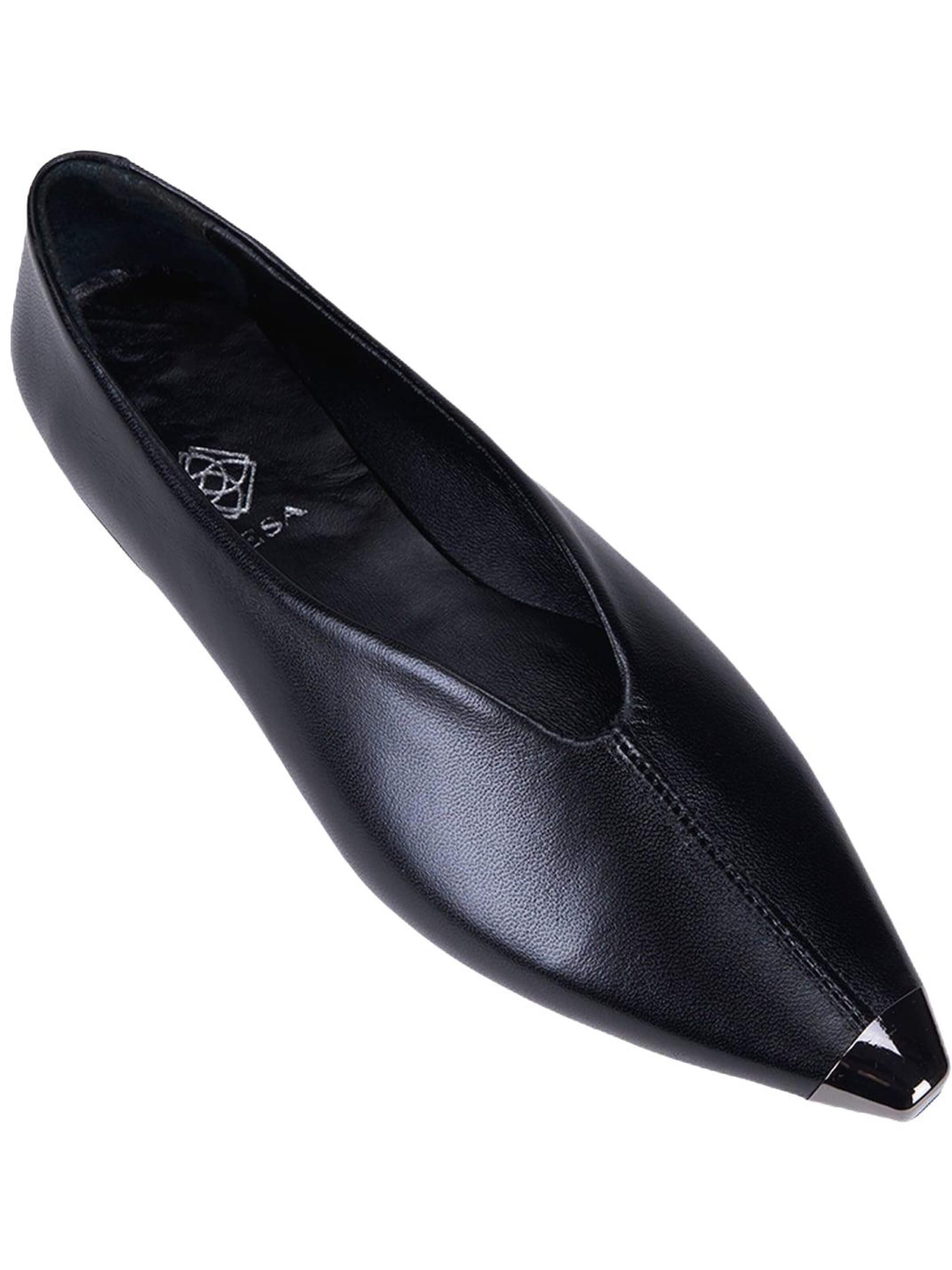 Desa Ballet Flats 'Spitz zulaufende Ballerinas' in Black: front