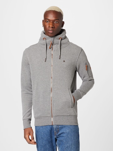 Alife and Kickin Zip-Up Hoodie 'EliasAK' in Grey: front