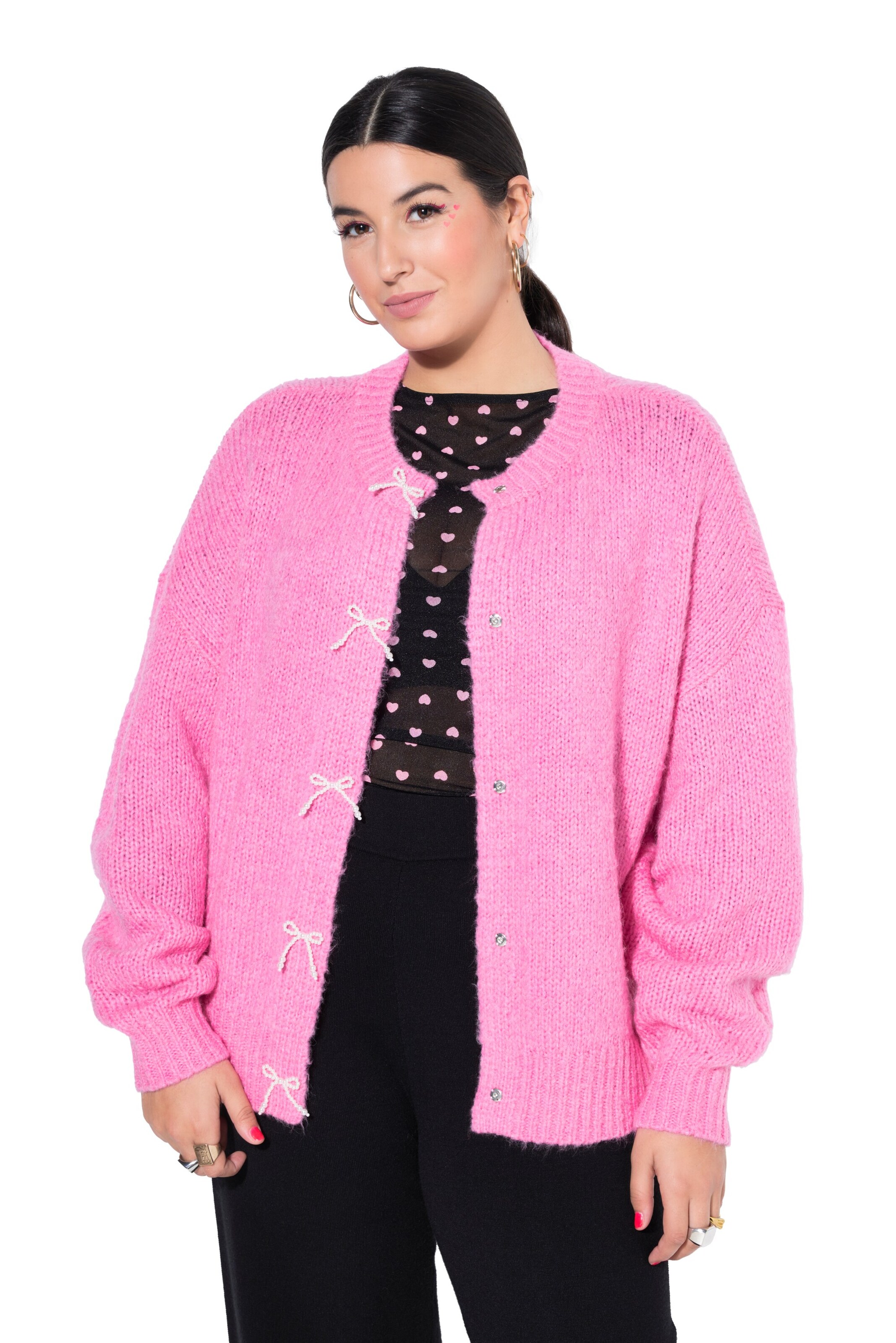 Studio Untold Knit cardigan in Pink: front