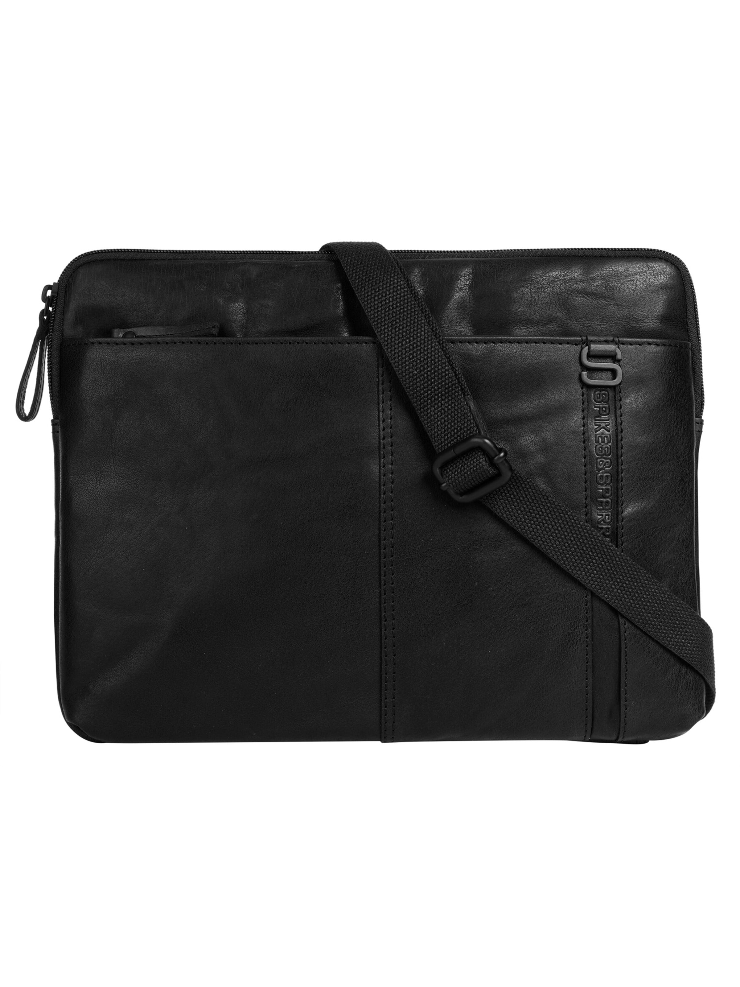 Spikes & Sparrow Document Bag 'LAPTOP SLEEVE' in Black: front