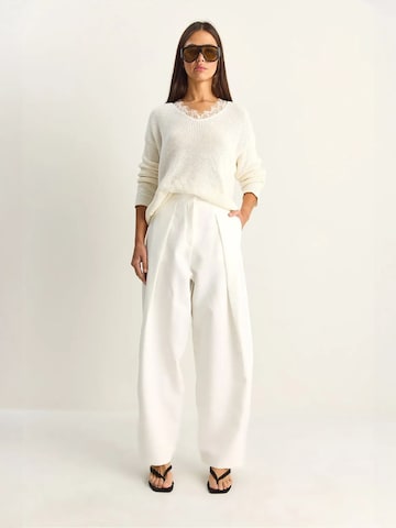 Wide Leg Pantalon à pince Bianco Lucci en blanc