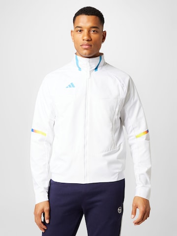 ADIDAS PERFORMANCE Sports jacket 'Designed For Gameday Anthem' in White: front
