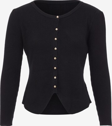 VERNOLE Knit Cardigan in Black: front