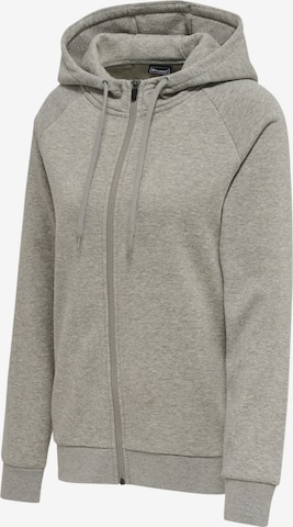 Hummel Zip-Up Hoodie 'Red' in Grey