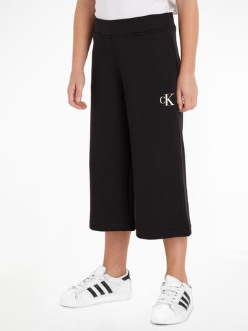 Calvin Klein Jeans Wide leg Broek in Zwart: voorkant