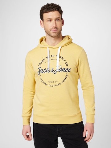 JACK & JONES Суичър 'ANDY' в жълто: отпред