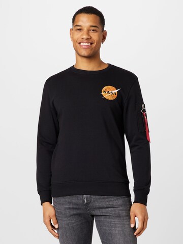 ALPHA INDUSTRIES Collegepaita 'Nasa' värissä musta: edessä