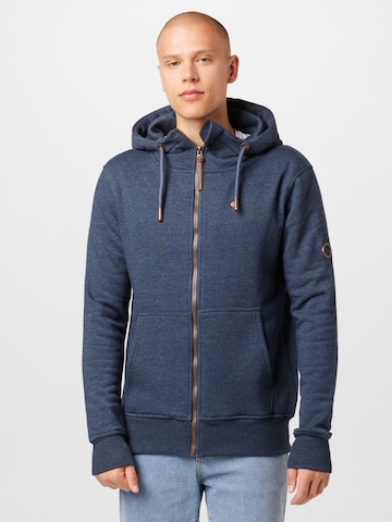 Alife and Kickin Zip-Up Hoodie 'Trasher AK' in Blue: front