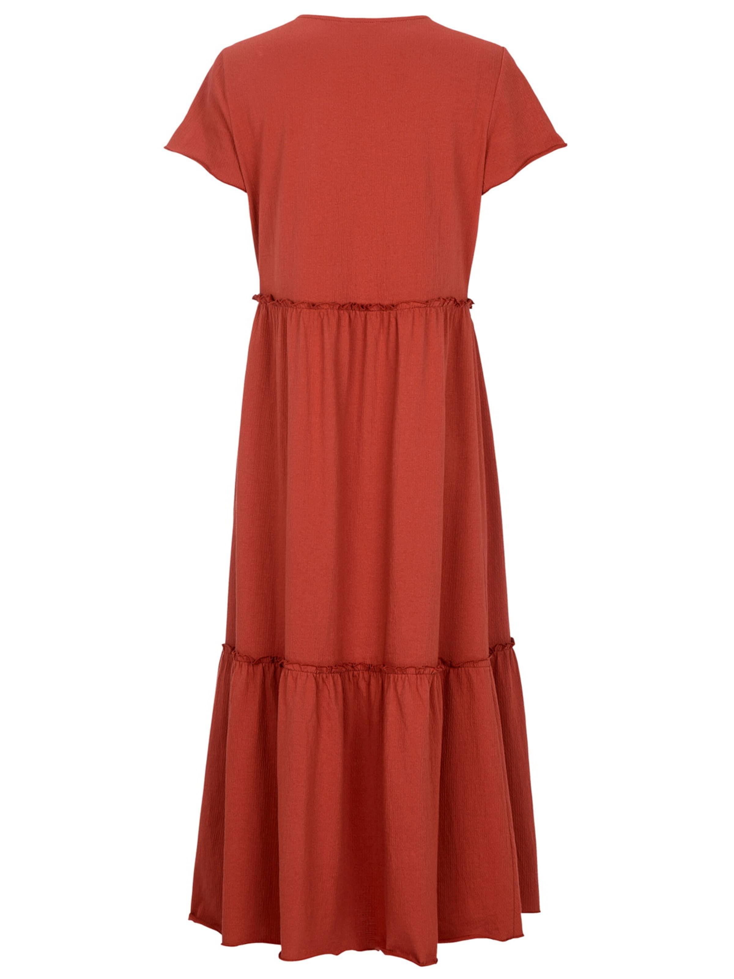 Cellbes of Sweden Kleid aus zerknittertem Baumwolljersey in Rot