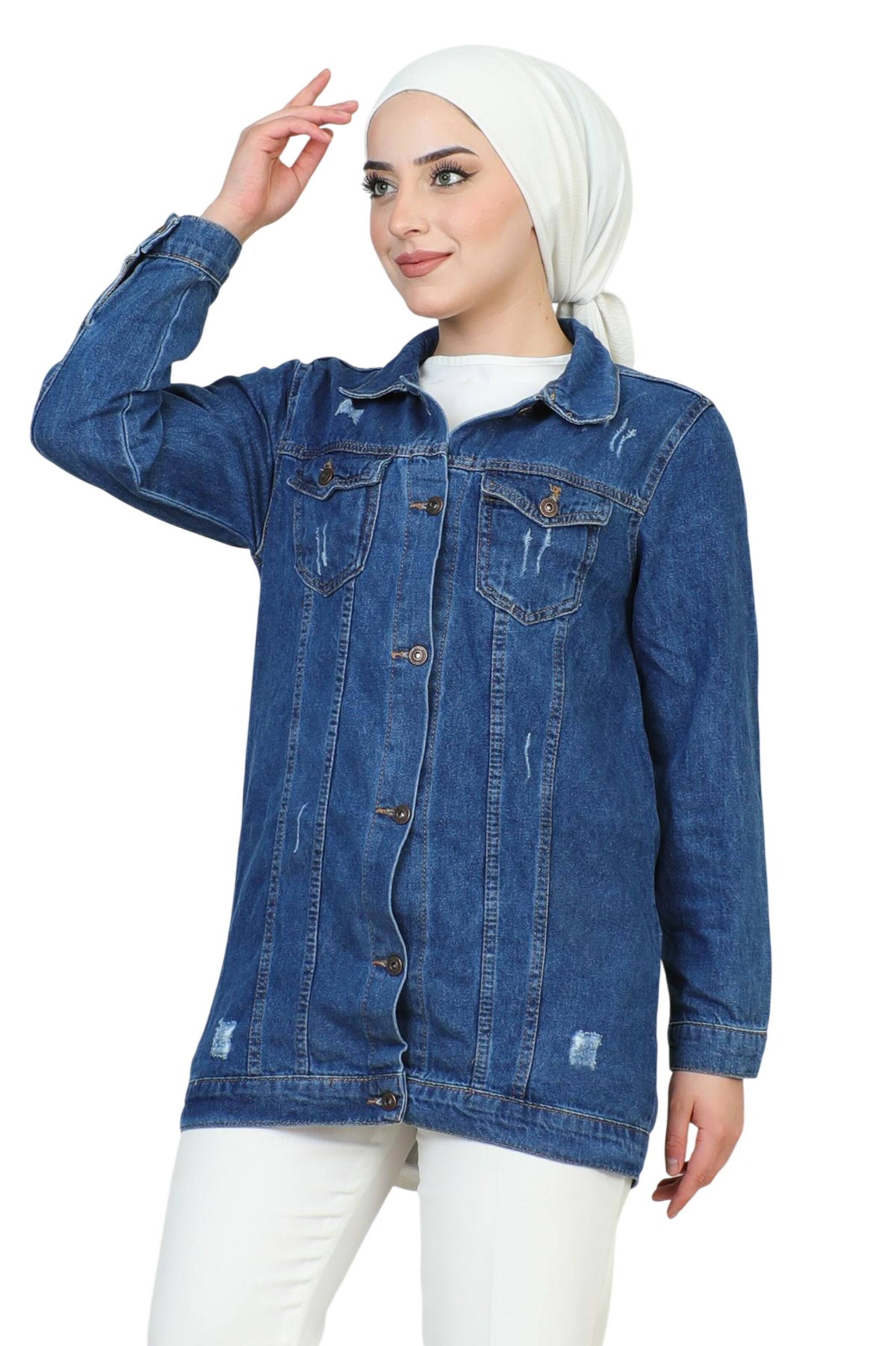 MODAMIHRAM Between-Season Jacket in Blue: front