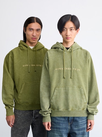 ALPHA INDUSTRIES Суичър в зелено: отпред